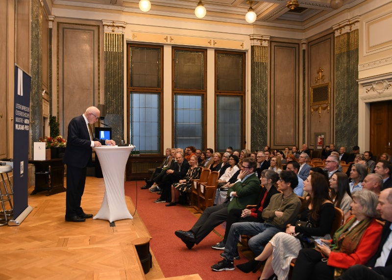 em. Univ. Prof. Dr. Johann Holzner hält die Laudatio (Copyright: Markus Prantl)